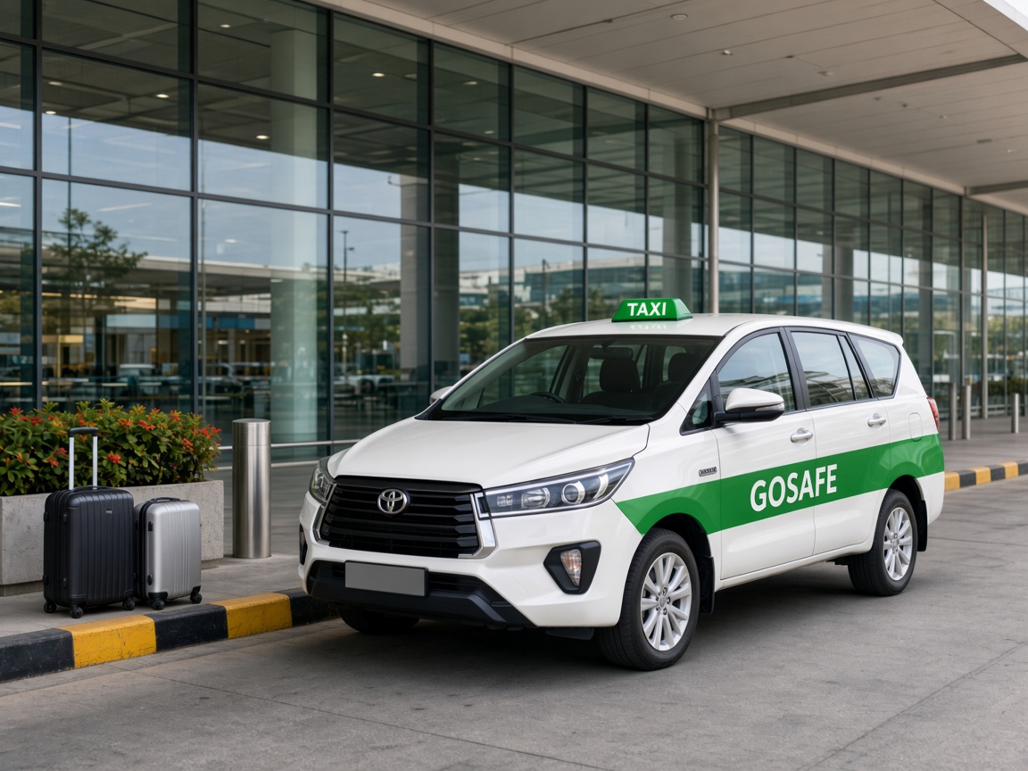 Toyota Innova Crysta GOSAFE taxi at the airport